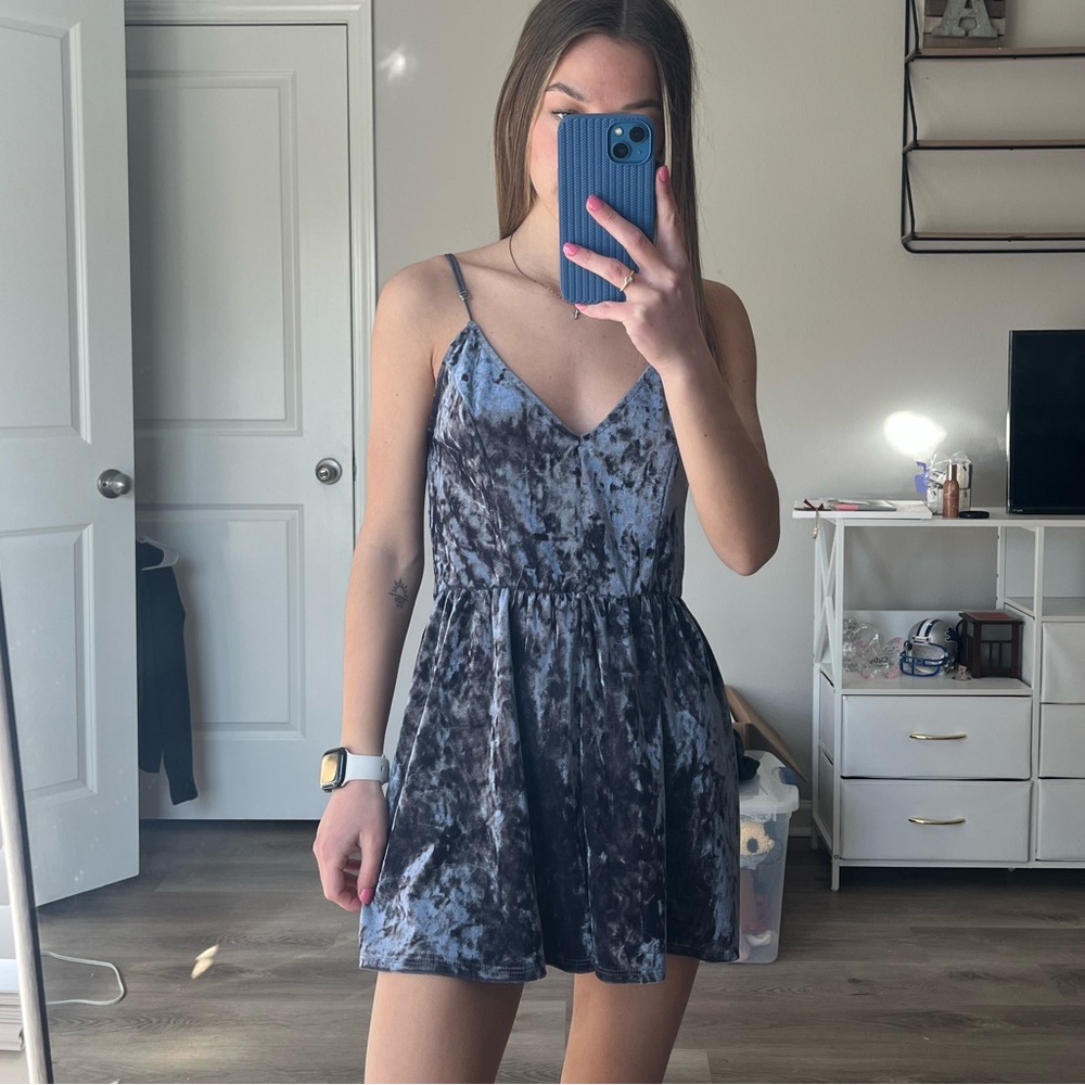 Blue Velvet Mini Romper